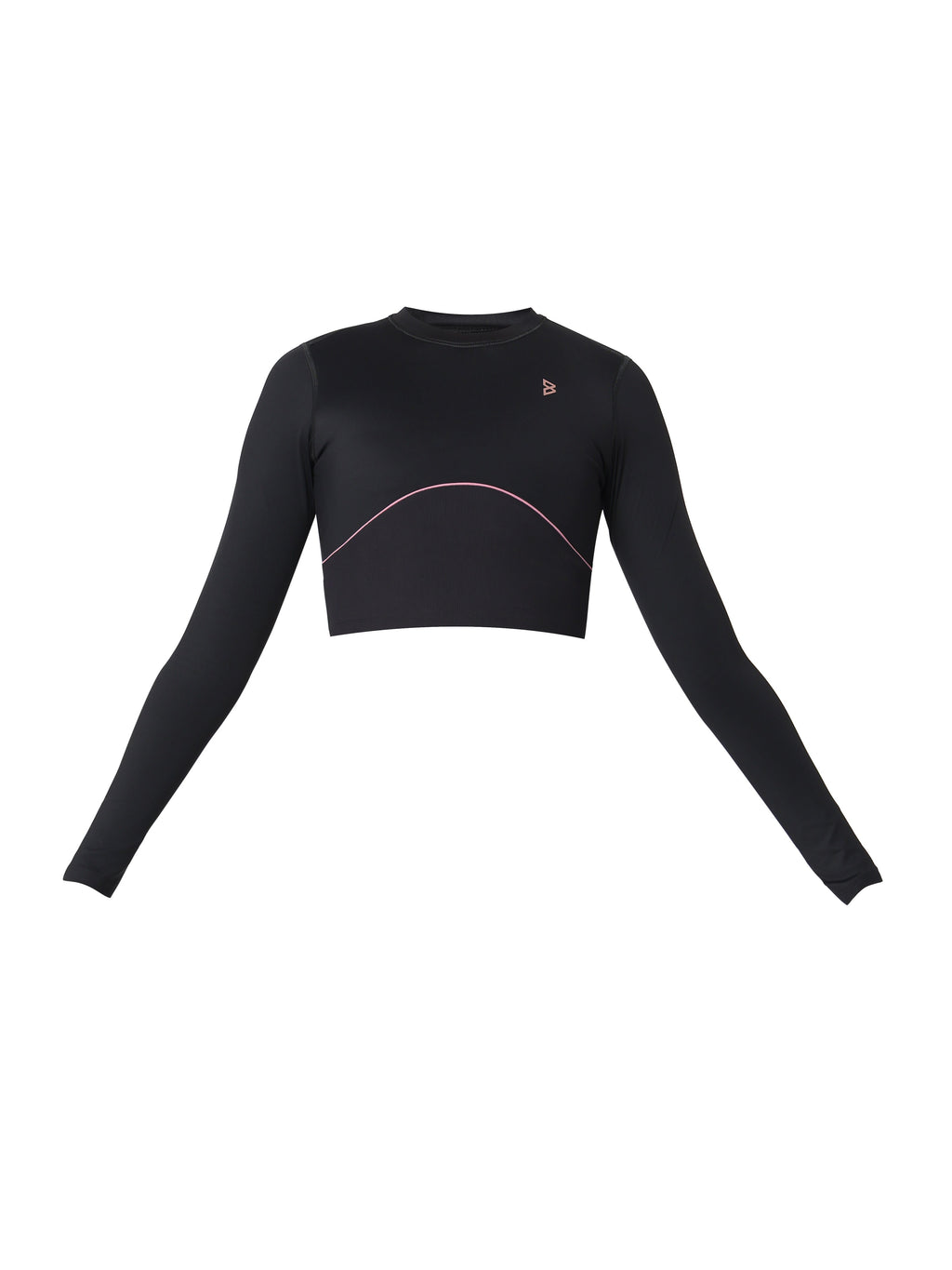 Black & Purple Endurance Full Sleeve Crop Top