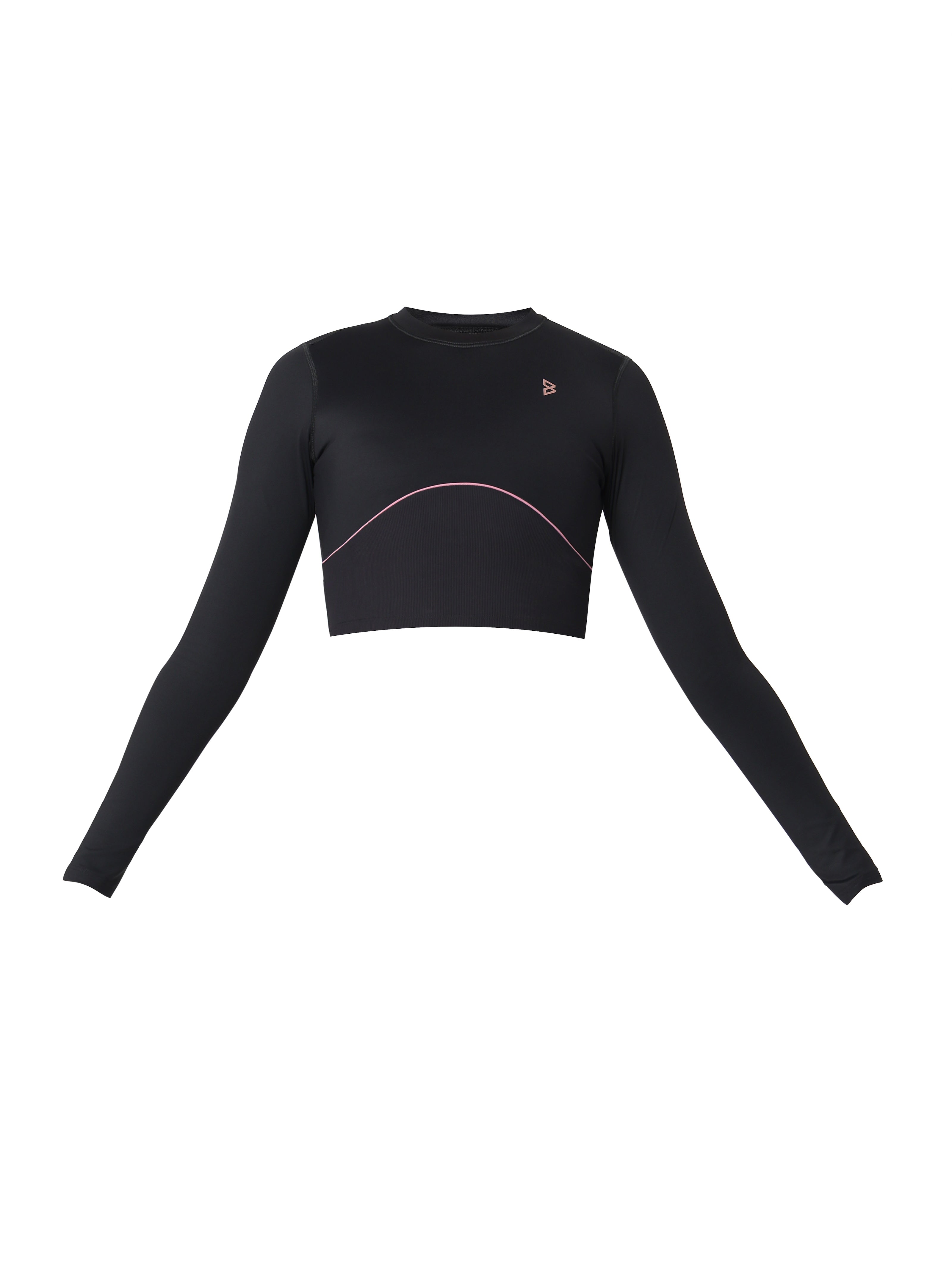 Black & Purple Endurance Full Sleeve Crop Top