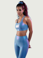 Beachy Blue Holo Sports Bra