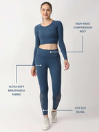 Crystal Teal Cut Out Leggings BODD ACTIVE