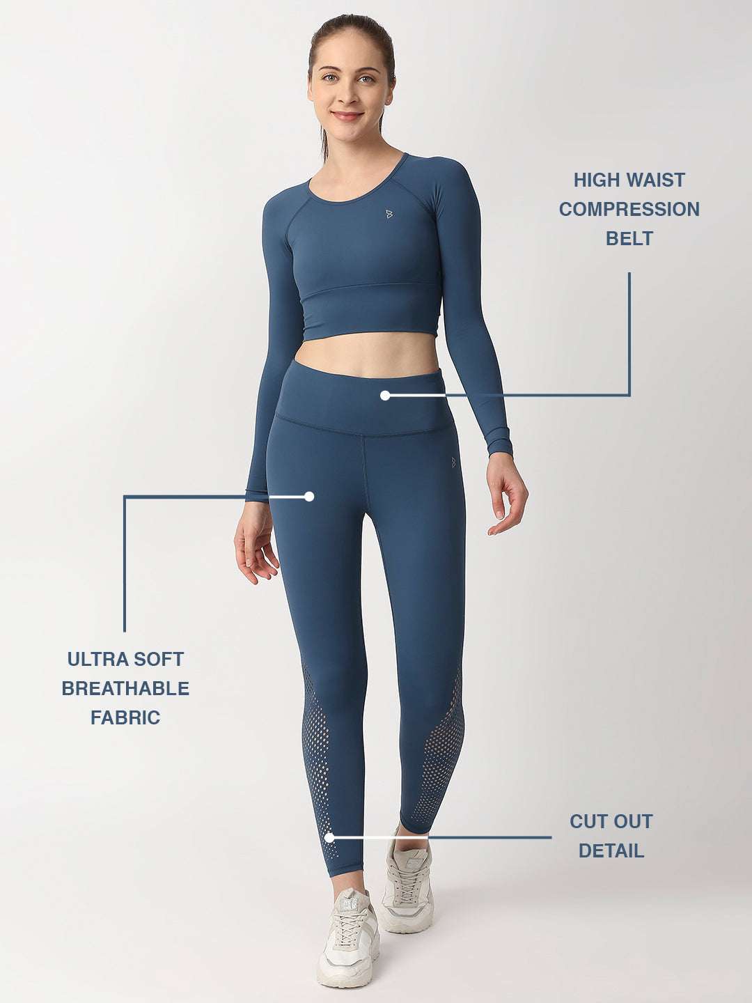 Crystal Teal Cut Out Leggings BODD ACTIVE