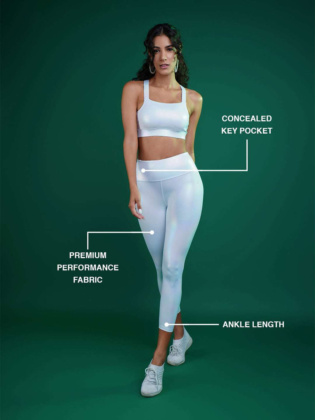 White Holo Leggings BODD ACTIVE