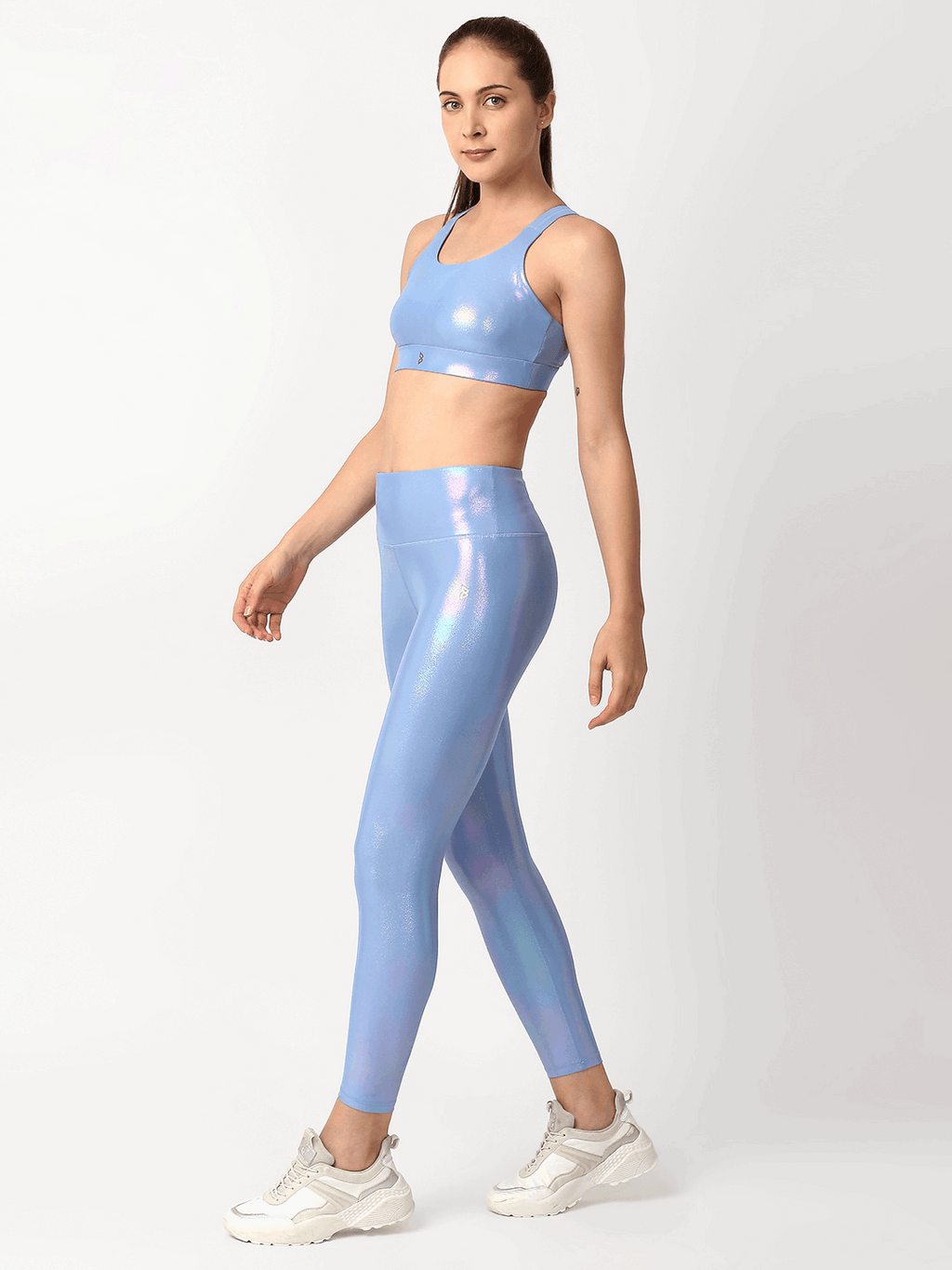Beachy Blue Holo High Rise Leggings BODD ACTIVE