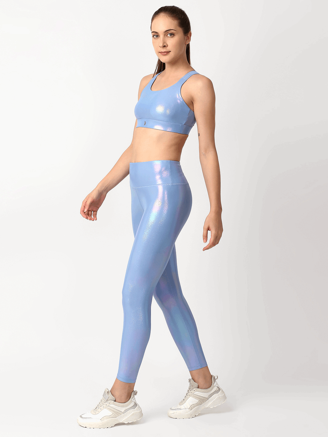 Beachy Blue Holo High Rise Leggings BODD ACTIVE
