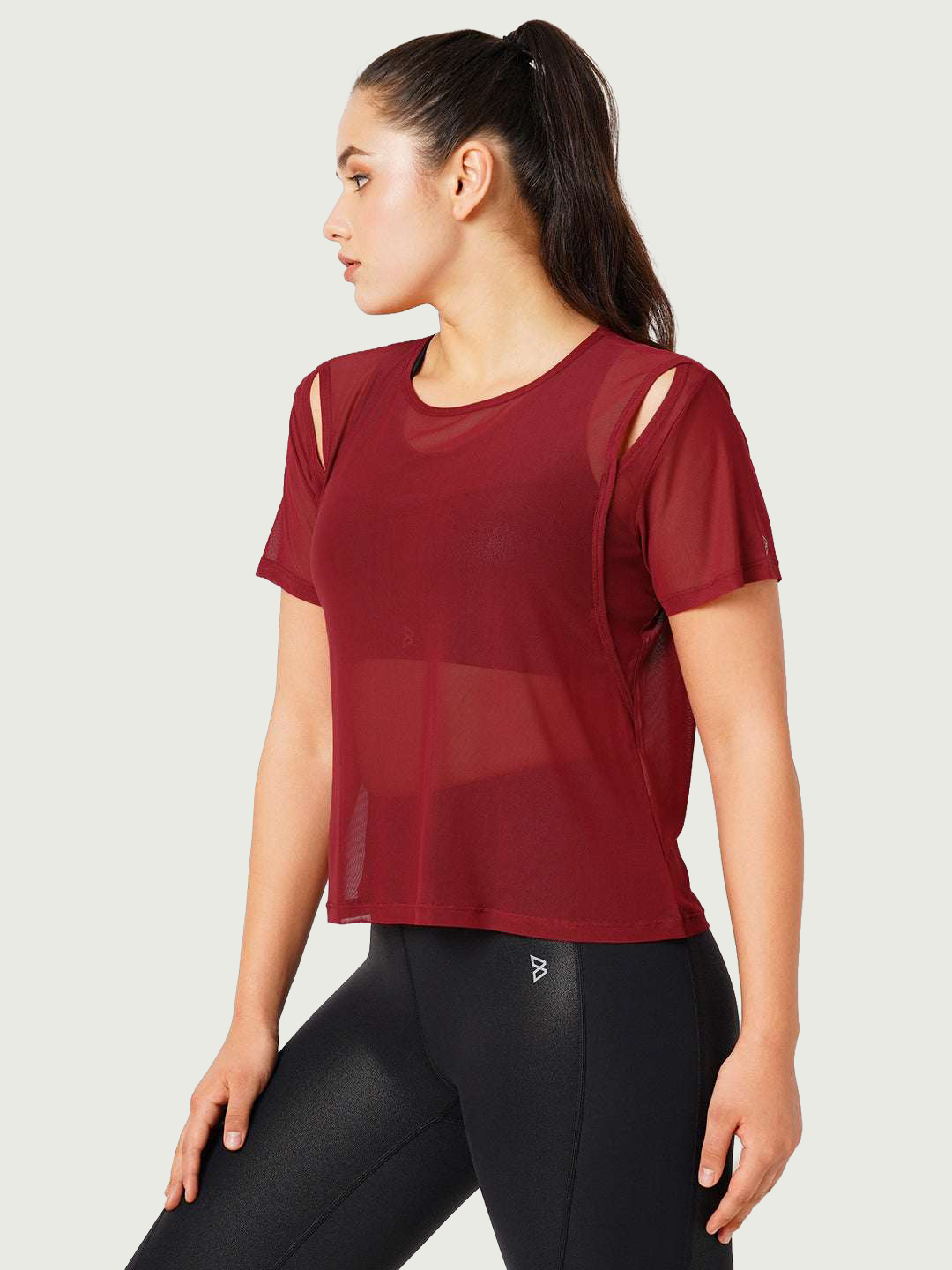 Aurora Red Mesh Tee