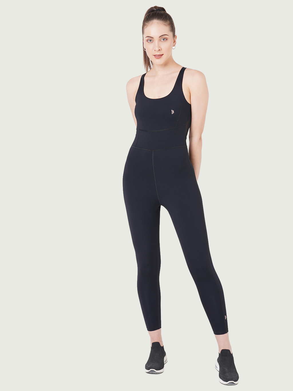 Functional Jet Black Mesh Bodysuit