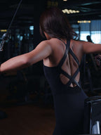 Functional Glossy Black Bodysuit BODD ACTIVE