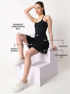 Match Point Black Skort