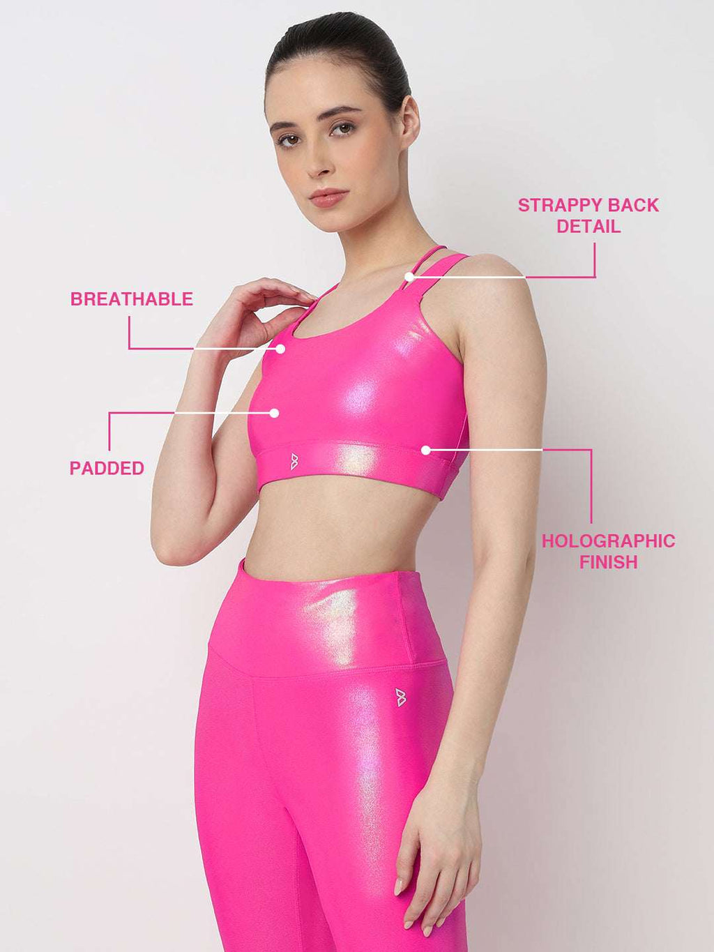 Got That Glow Pink Holo Sports Bra