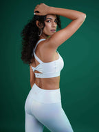 White Holo Twisty Back Sports Bra BODD ACTIVE