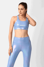 Beachy Blue Holo Sports Bra BODD ACTIVE