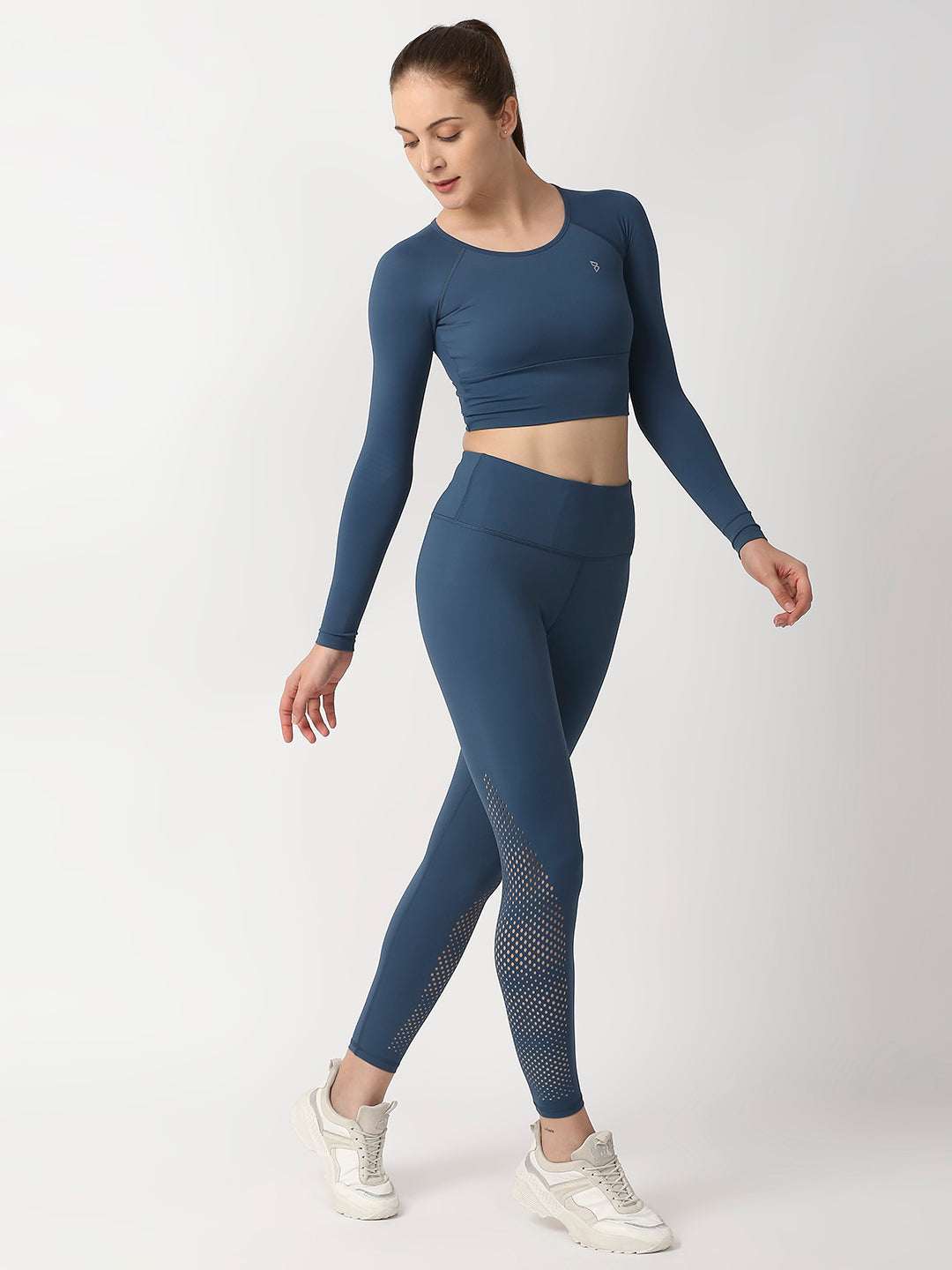 Crystal Teal Cut Out Leggings boddactive.com