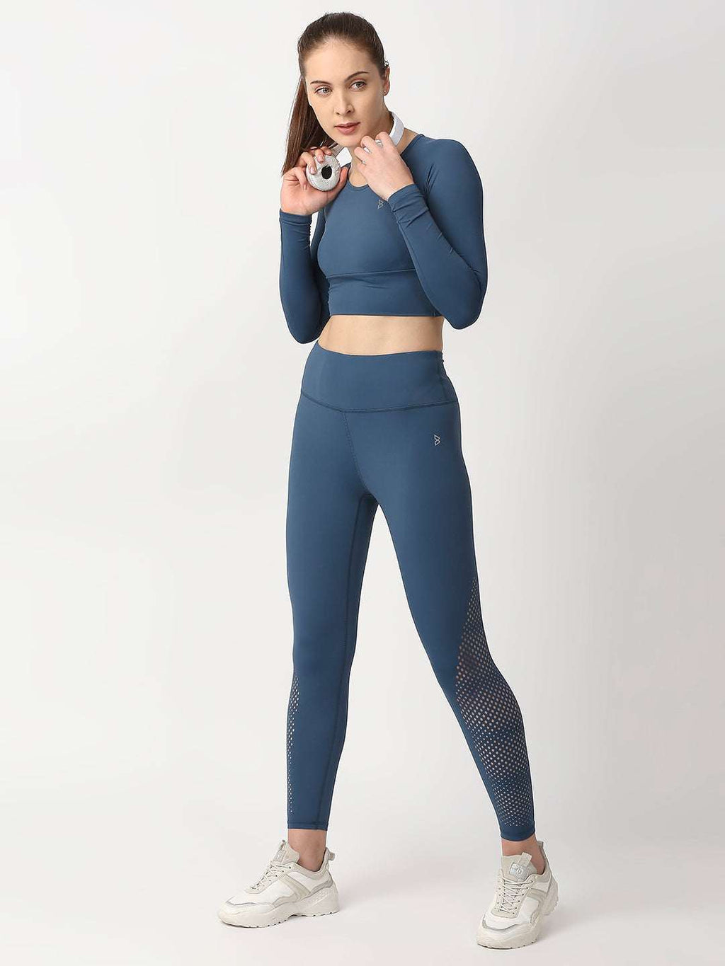 Crystal Teal Cut Out Leggings boddactive.com